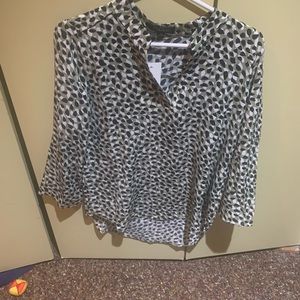 Sage patterned blouse